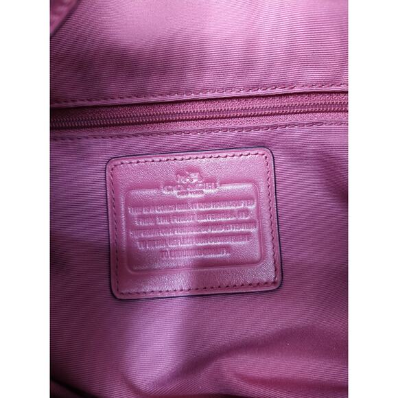 Coach Carlyle Pink Smooth Leather Turnlock 3 Compartments Shoulder Bag - Picture 12 of 15